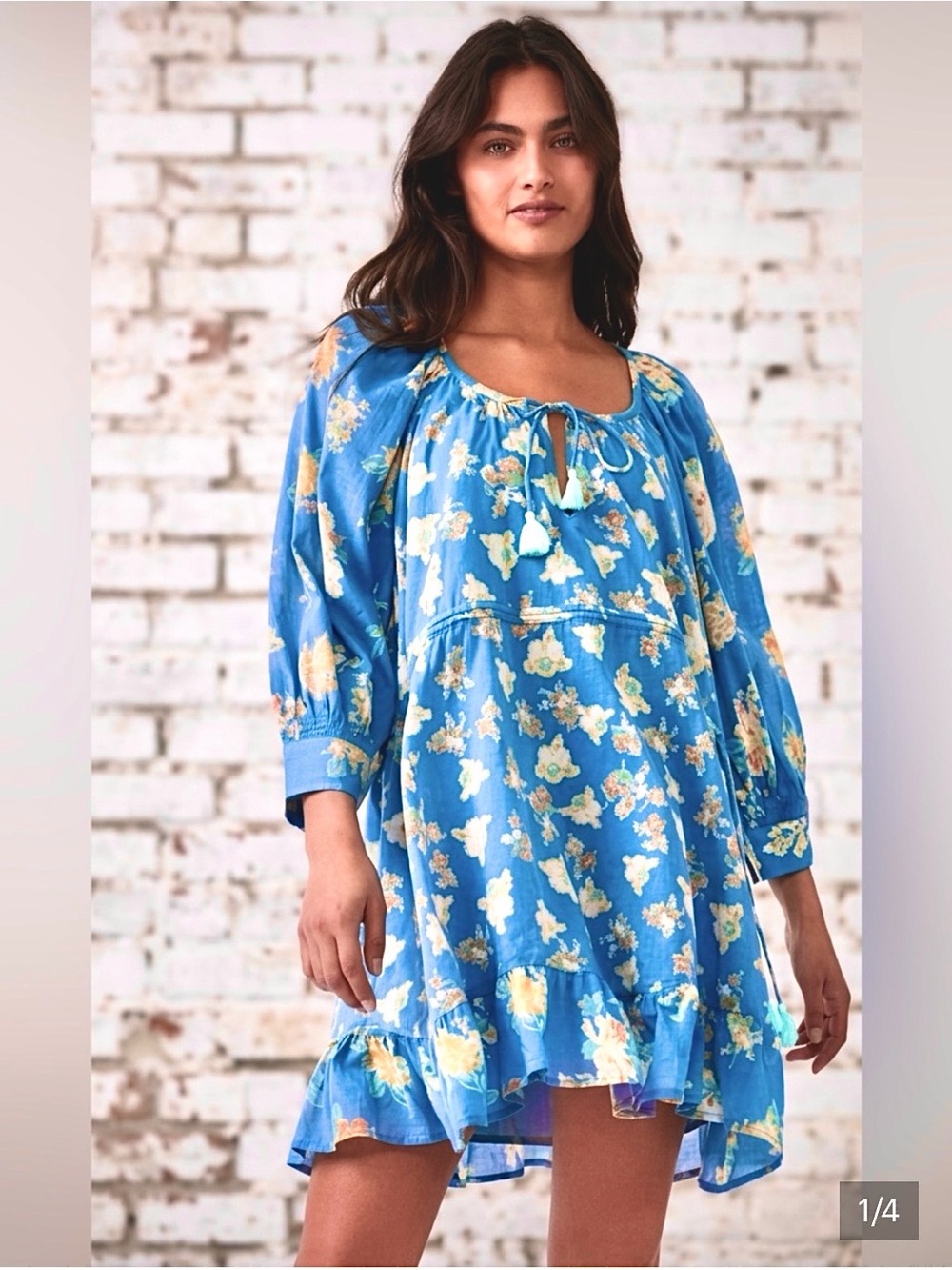 Free People Camella Floral Boho Mini Dress Size M
